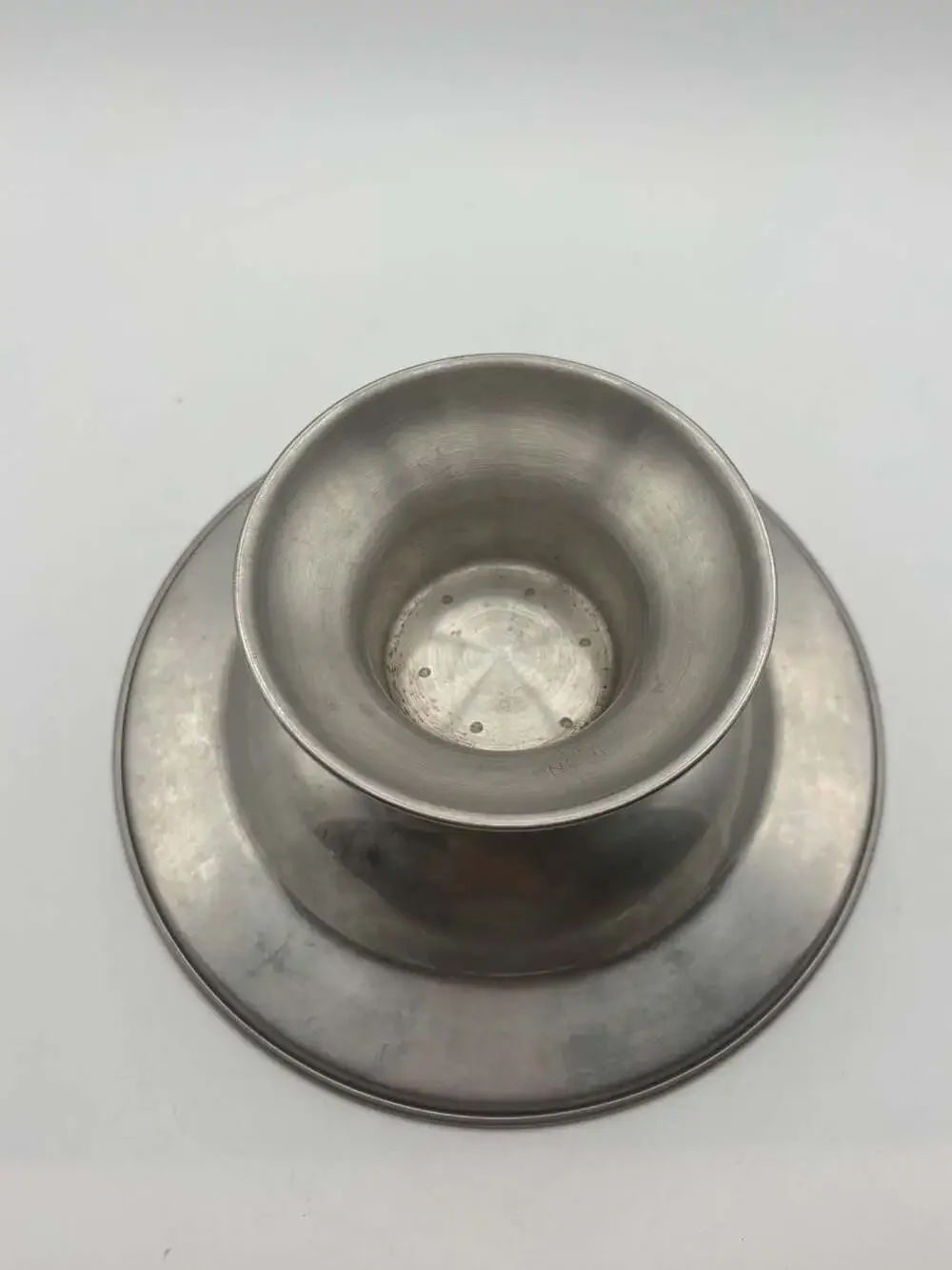 Vintage Pewter Footed Bowl marked I.T.N. 750D